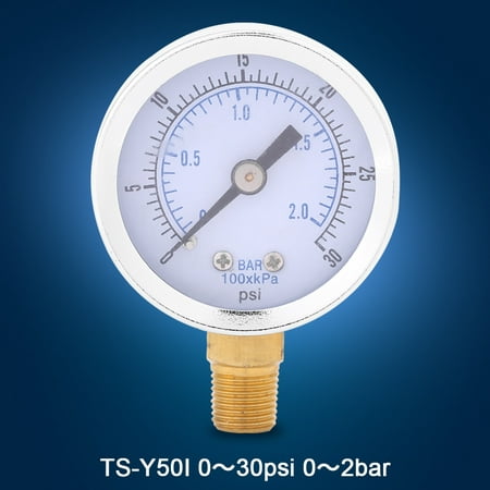 Hydraulic Gauge-0-30psi 0-2bar Mini Dial Water Oil Compressor Meter Hydraulic Pressure Gauge 